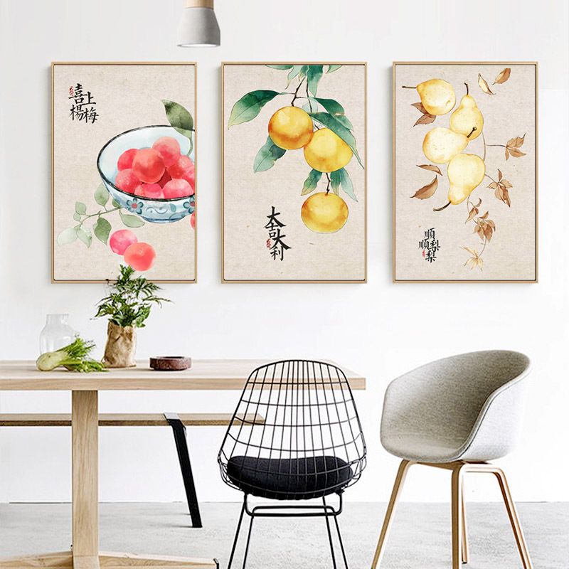 新中式餐厅画古典民俗饭厅墙面装饰水墨画插画吉祥如意金玉满堂