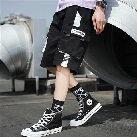 Summer men's shorts fashion brand ins 5-point loose casual work clothes pants men's straight 5-point beach pants