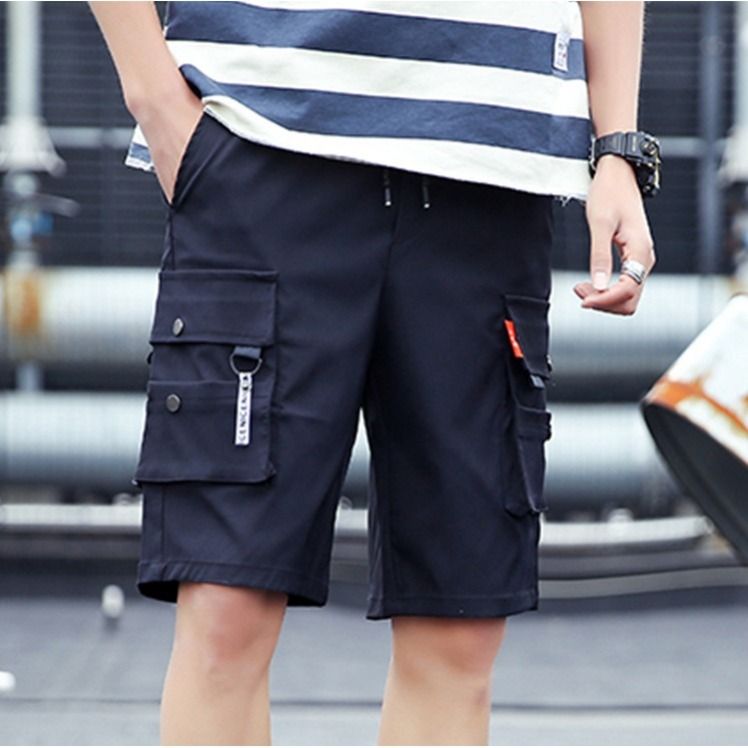 Summer men's shorts fashion brand ins 5-point loose casual work clothes pants men's straight 5-point beach pants