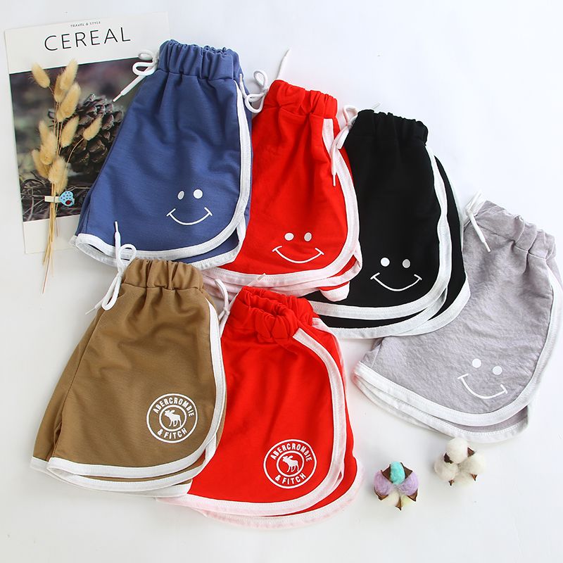 Children's shorts men's and girls' pants summer new thin breathable cotton hemp children's three point beach shorts