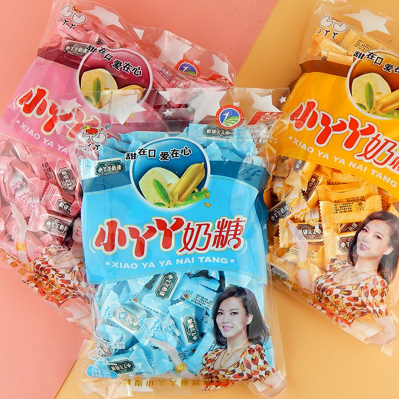 小丫丫奶糖 牛奶糖200g芝麻味牛奶味奶糖 年货散称糖果批发喜糖