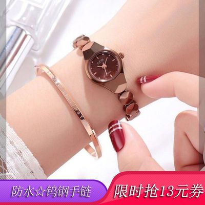 新款钨钢带女式手表防水女网红热销爆款女学生韩版简约手链