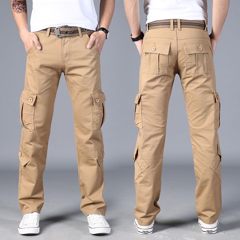 Overalls men's autumn and winter thick work clothes men's loose wide leg pants casual pants wear resistant working pants working pants