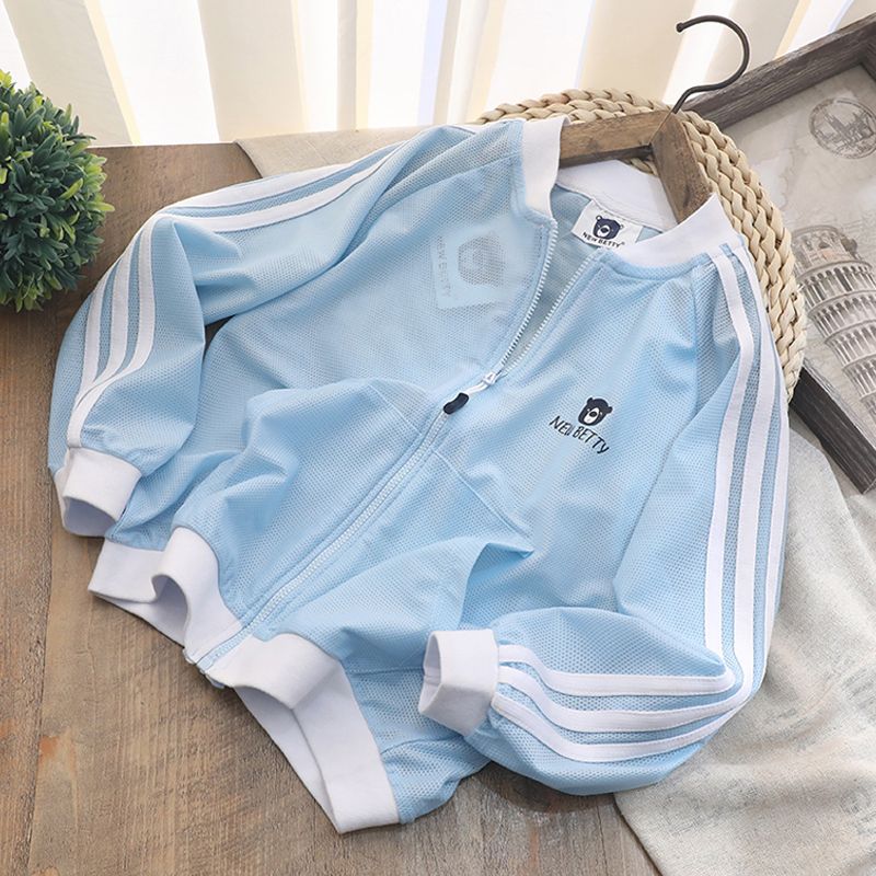 Children's mesh sunscreen clothing 2022 summer new baby boy cubs breathable thin coat big children's air-conditioning shirt