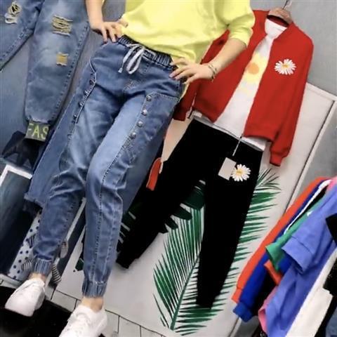 Jeans for women 2020 spring new style high-waisted straight radish versatile slimming loose button heavy-duty dad pants