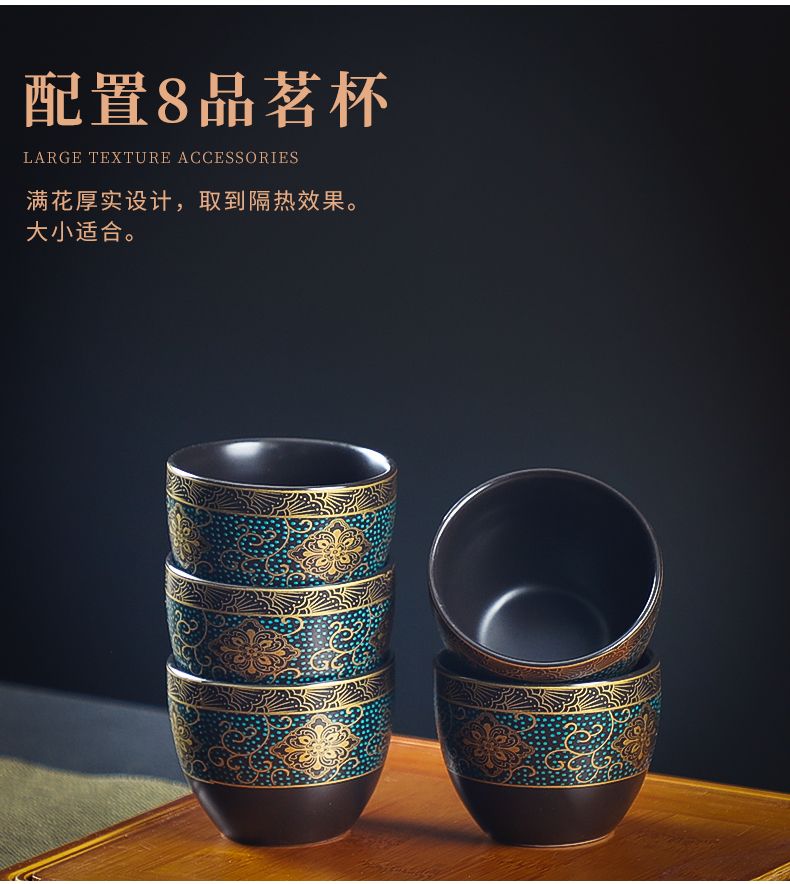 茶具套装家用简约懒人半全自动创意石磨盘功夫泡茶器陶瓷茶壶茶杯