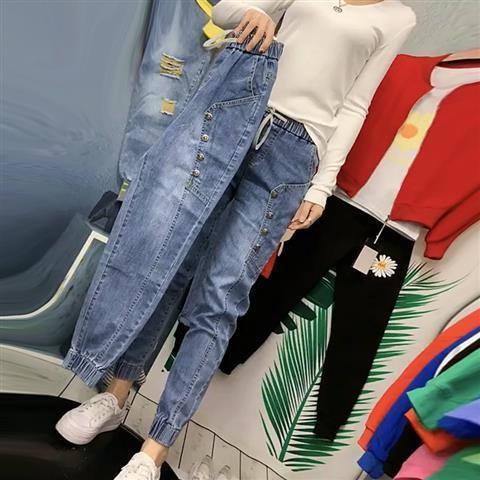Jeans for women 2020 spring new style high-waisted straight radish versatile slimming loose button heavy-duty dad pants