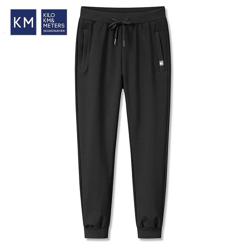 km春秋款纯棉男士运动裤收口休闲裤小脚宽松大码卫裤秋冬长裤潮