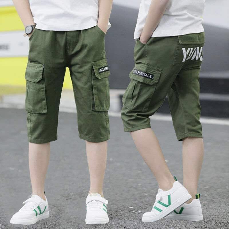 Boys' Summer Shorts 2020 new CUDA children's foreign style work clothes Capris pants casual pants summer