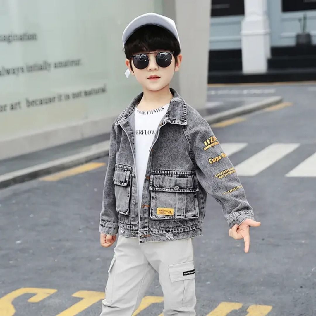 Children's clothing boys denim jacket children's spring and autumn jacket boys foreign style clothes 2023 new big children Korean version