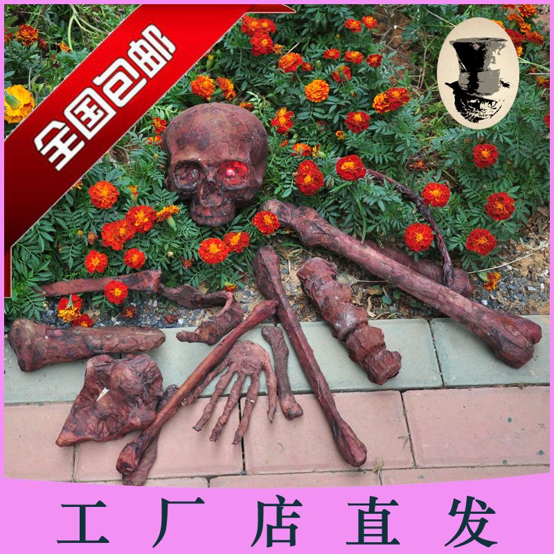 骷髅骨架道具万圣节用品鬼屋密室逃脱素描写生模型美术影视用具 虎窝拼