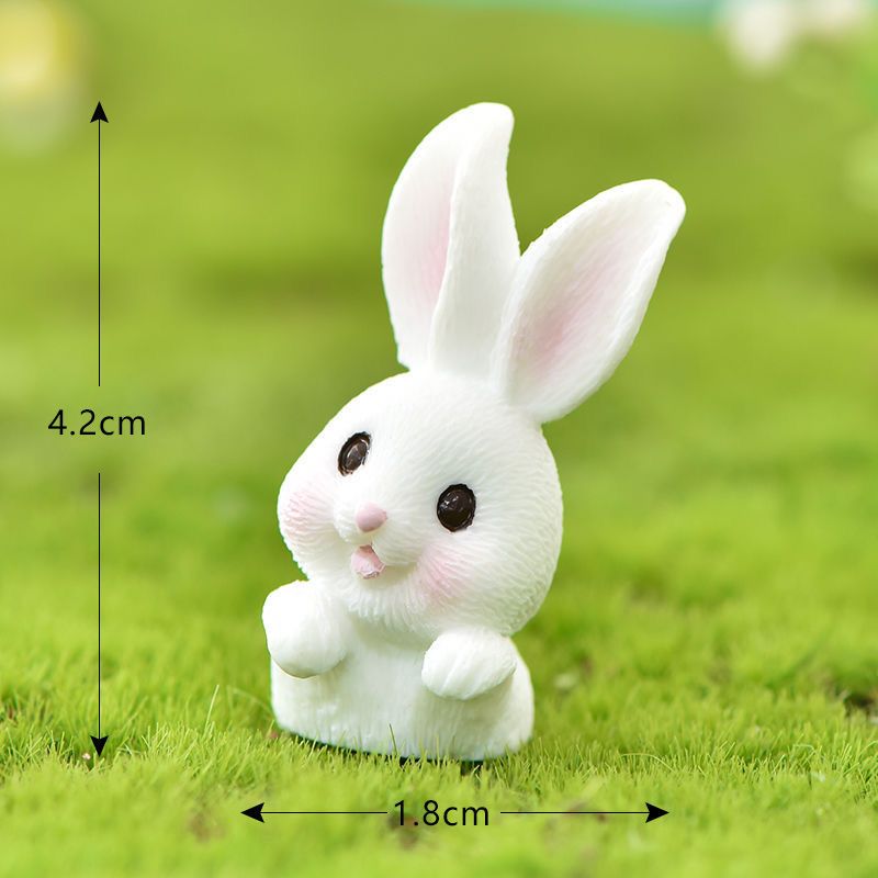 盆景小摆件可爱动物卡通兔子装饰品胡萝卜兔房子植物树脂配件ZZX
