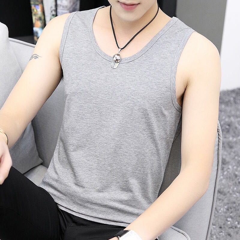 男装背心吊带修身跨栏坎肩无袖纯棉