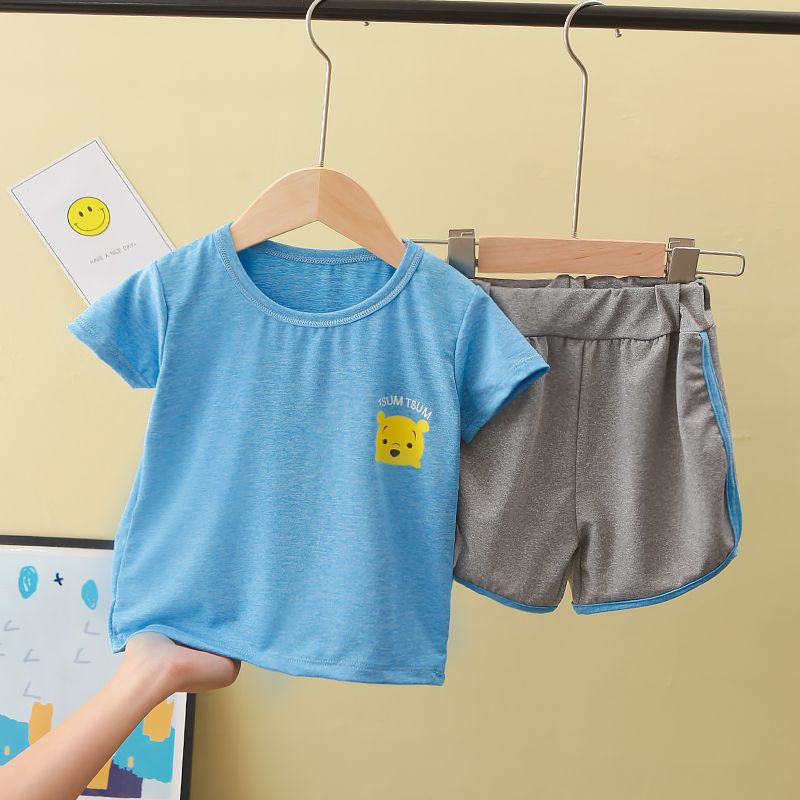 Baby summer short sleeve suit 2020 new boys and girls short sleeve two piece set