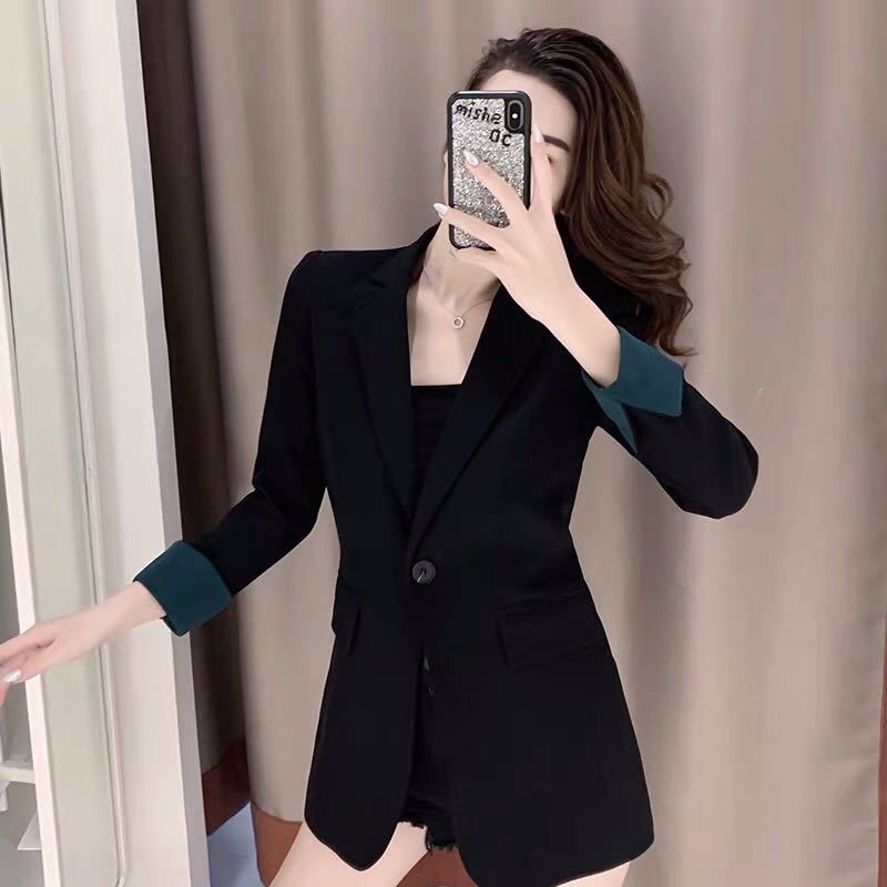 High-end suit jacket female Korean version small casual net red fried street niche design sense non-ironing suit jacket