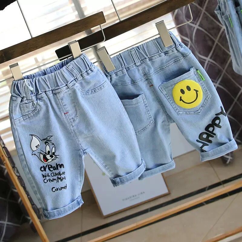 Boys' jeans pants children's wear shorts 2020 summer children's Capris