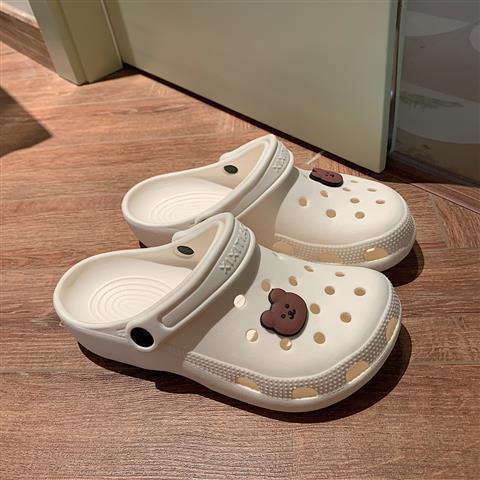 Dongdong shoes women's ins tide non slip cute girl's pericardial head beach sandals summer nurse shoes