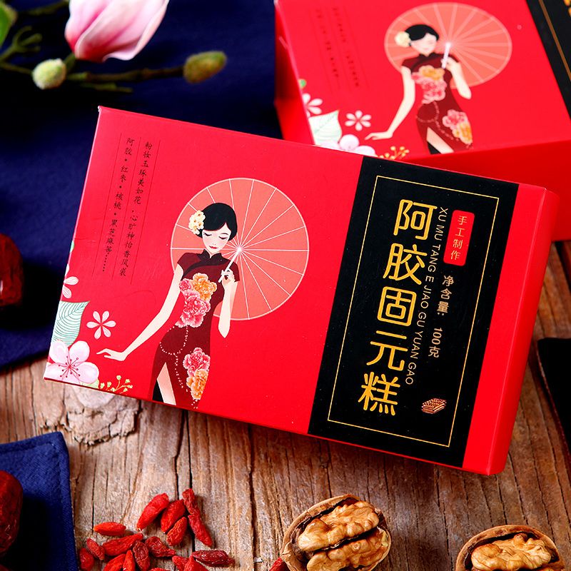 [New Year Gift Box] Xumutang Ejiao Cake Ejiao Guyuan Cake Instant Tablets Rose Ejiao Girls’ Ejiao