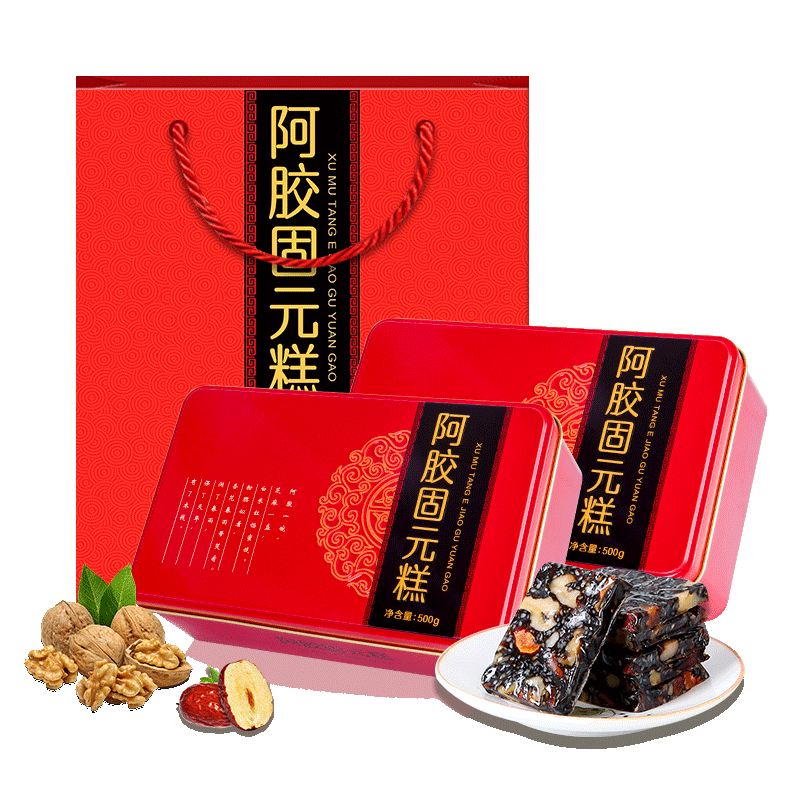 [New Year Gift Box] Xumutang Ejiao Cake Ejiao Guyuan Cake Instant Tablets Rose Ejiao Girls’ Ejiao