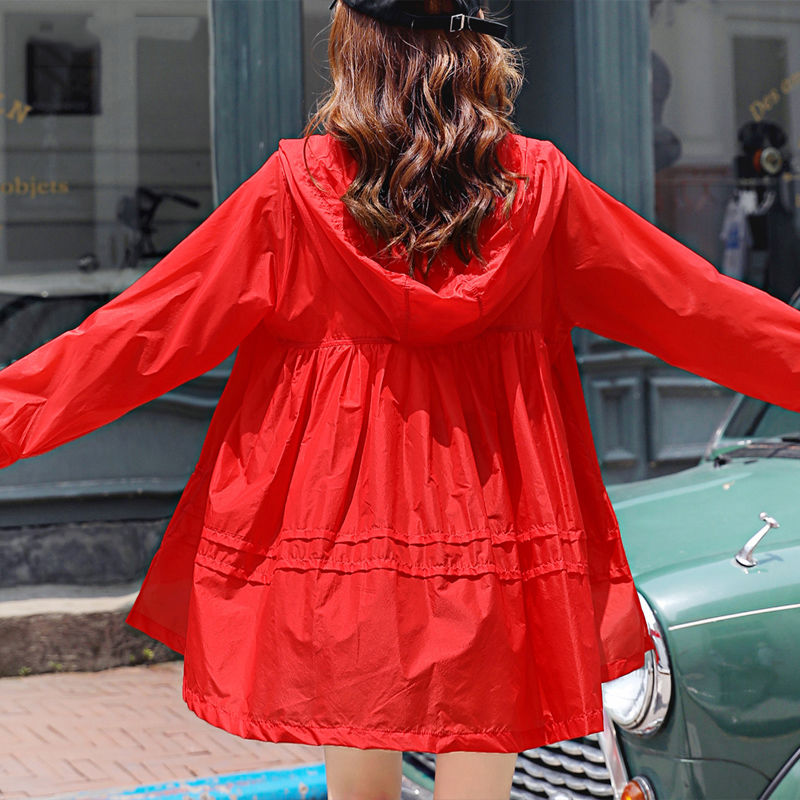 2023 summer new Korean version of the all-match red sunscreen women's short loose large size sunscreen women's jacket ice silk shirt