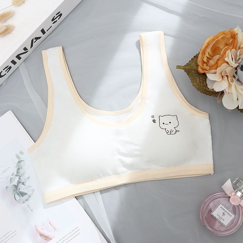 Cotton girl underwear female students Korean version of junior high school students thin section big breasts show small development high school students bra vest