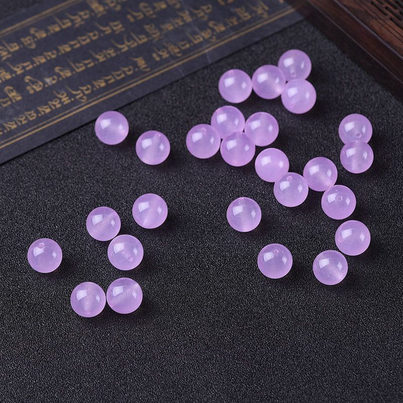 优选浅紫玉髓散珠子半成品串珠DIY手工饰品配件水晶整包销售单颗
