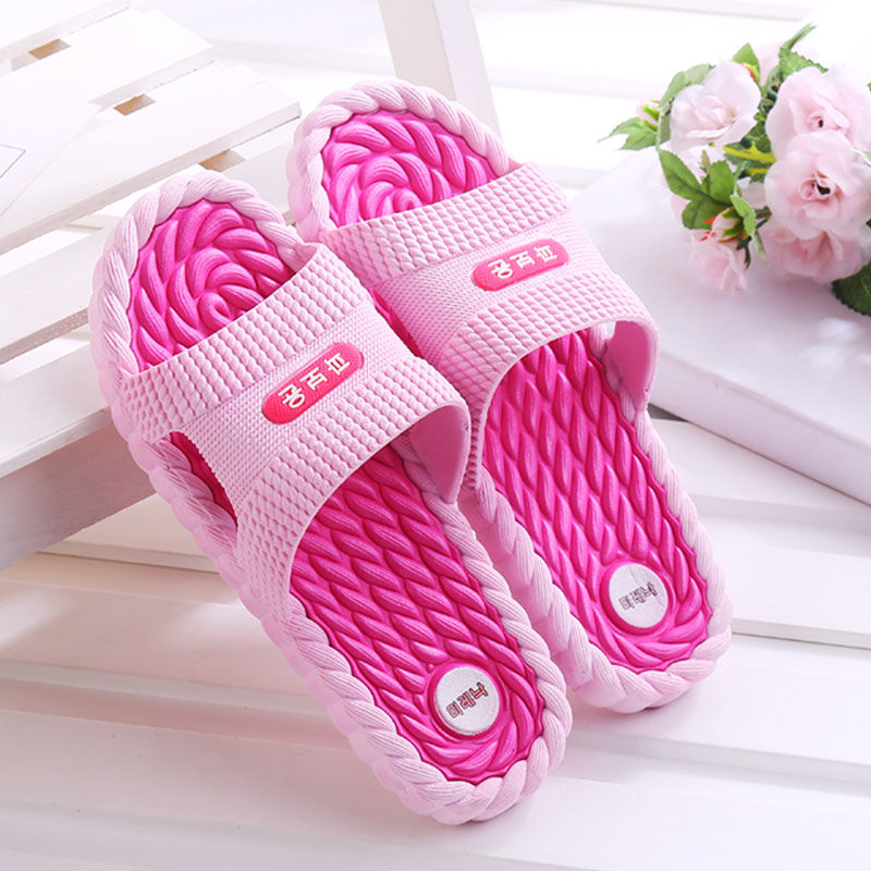 [odor proof, soft and super antiskid] slipper lady Xia household home couple massage bathroom indoor cool slipper girl