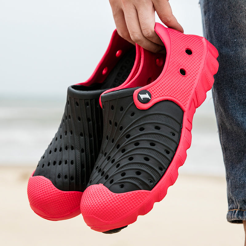 夏季洞洞鞋男防滑透气迷彩沙滩鞋海边度假休闲运动凉鞋板鞋涉水鞋