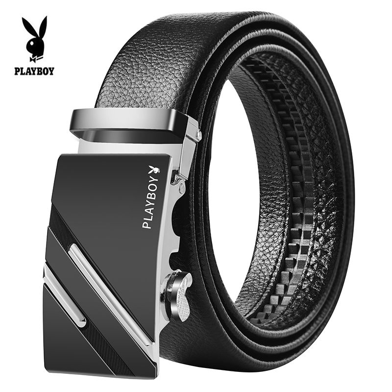 Playboy genuine men's belt trouser belt sports car automatic buckle belt fashion trend young men's business belt