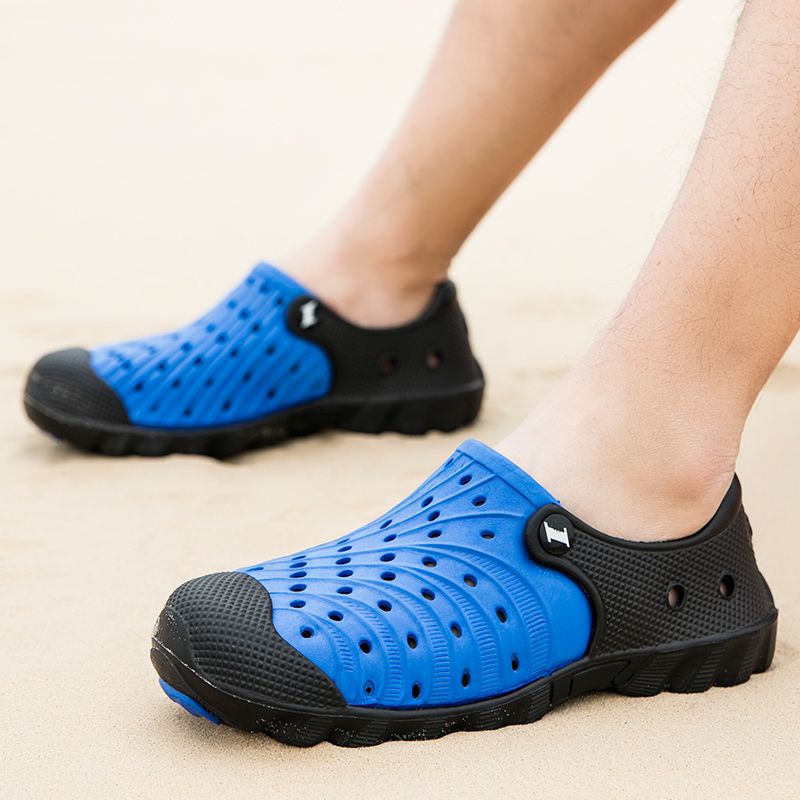 夏季洞洞鞋男防滑透气迷彩沙滩鞋海边度假休闲运动凉鞋板鞋涉水鞋