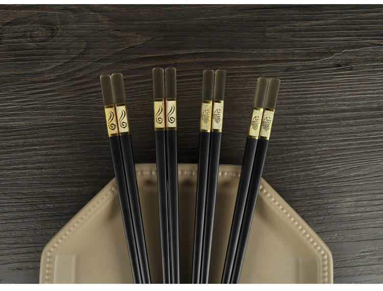 高档合金筷子家用筷子筷子防滑不发霉耐高温不变形酒店餐具套装