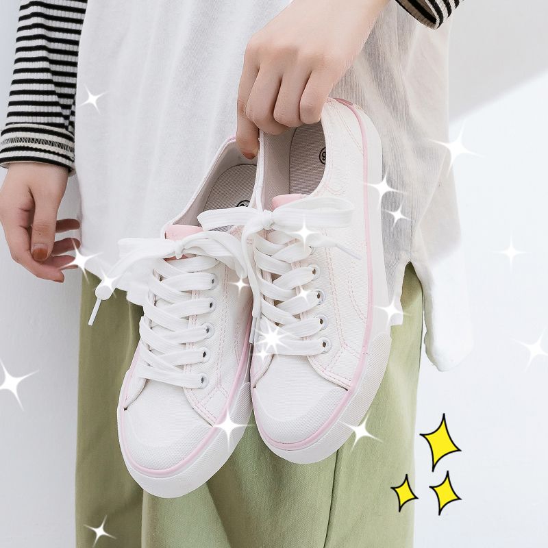 Retro Hong Kong flavor spring style trendy shoes students spring new Korean style board shoes all-match canvas women's shoes small white cloth shoes