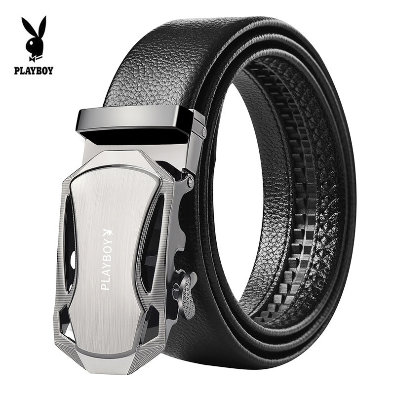 Playboy genuine men's belt trouser belt sports car automatic buckle belt fashion trend young men's business belt