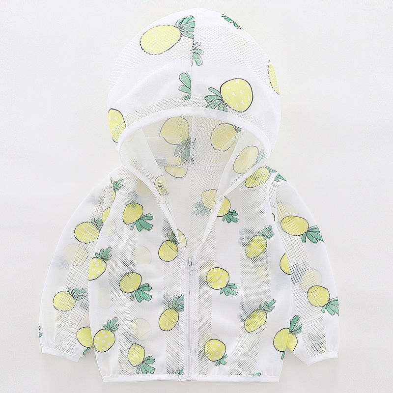 Children's sun proof clothes women's summer children's clothes boys and girls' baby's air conditioner shirt thin breathable printed sunscreen jacket
