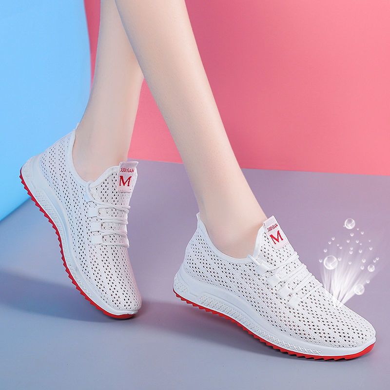 Spring and summer versatile women's single shoes breathable casual women's shoes anti slip wear-resistant sports shoes students' casual shoes women's tennis shoes
