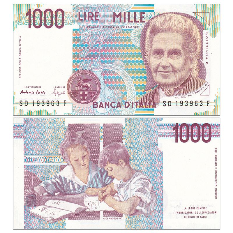 意大利1000/5000里拉纸币 1985-90年 随机签名 保真 全新品相主图0
