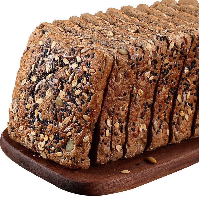 健身刷脂黑麦全麦面包早餐食品代餐无加蔗糖粗粮吐司整箱零食1斤