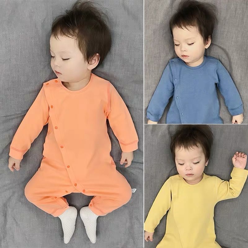 BABY BODYSUIT autumn and winter belly protection heat cotton men and women boneless baby ha clothes newborn baby pajamas baby clothes