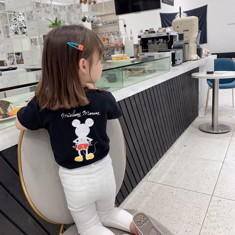 女童新款2021夏裝短袖寶寶兒童卡通T恤夏季打底衫純棉半袖上衣潮T