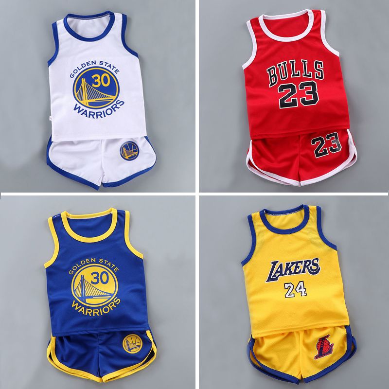 Boys' vest suit new basketball Suit Girls' quick drying sportswear summer children's sleeveless shorts baby two piece set