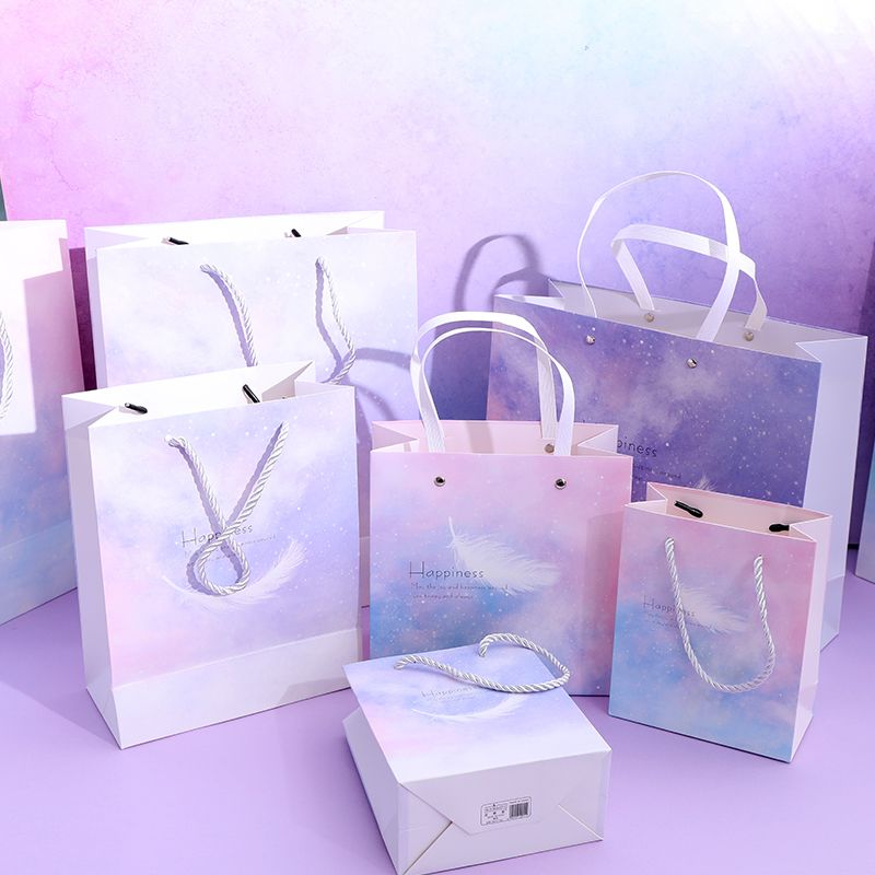 Gift bag ins wind portable paper bag size simple dream sky exquisite birthday paper packaging bag