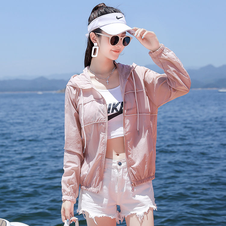 Light and thin sun protection clothing women's UV protection Korean version loose white simple fashion sun protection clothing jacket 2023 summer new style