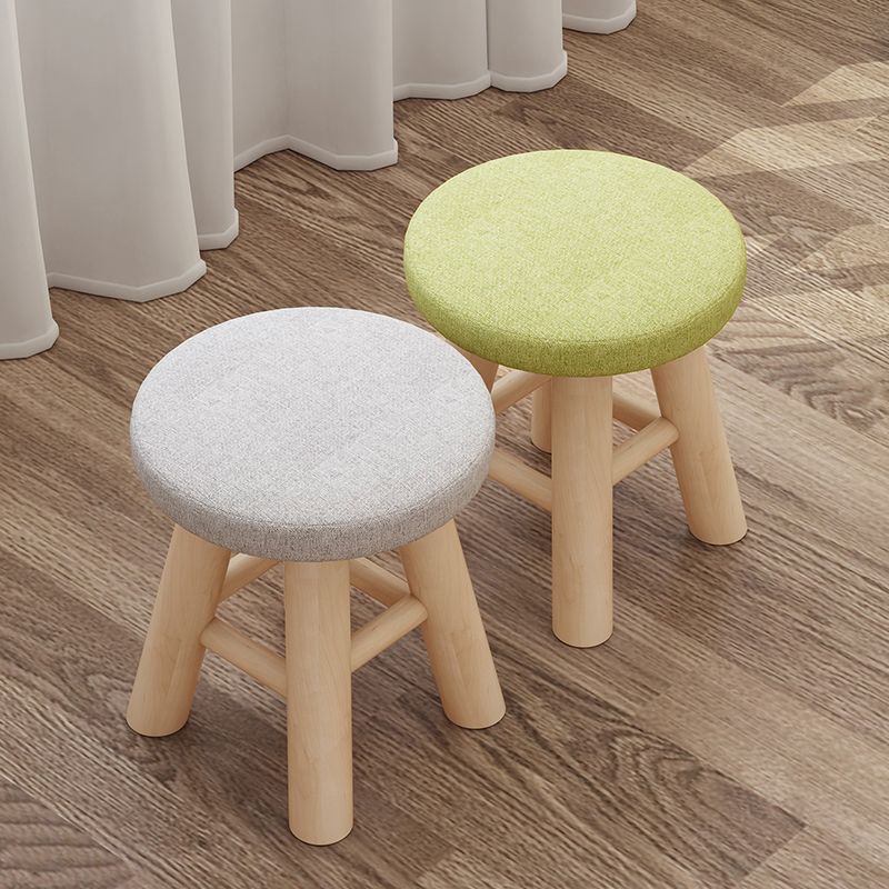 实木小凳子换鞋软凳家用成人客厅茶几沙发凳圆凳小椅子布艺小板凳