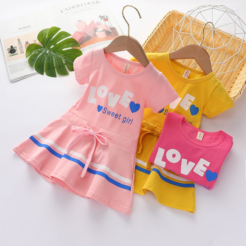 Children's wear little girl summer dress 2020 new baby Korean dress 3 children's cotton medium length clothes 5