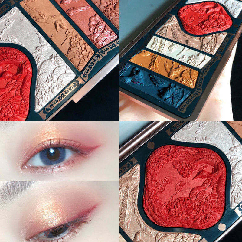 Super fire net red recommended relief, eye shadow, makeup, plate, flashing powder, gloss, pearl, waterproof, blush, student authentic unicorn.
