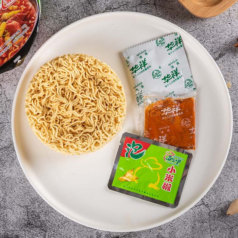 【6桶一箱】华祥牌方便面四种口味麻辣酸辣老谭酸菜泡椒方便零食