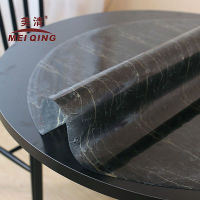 圆桌台布大理石黑色ins桌布防水防烫防油圆形软玻璃pvc桌垫