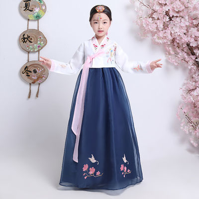 六一儿童女童韩服长裙朝鲜儿童少数民族风韩国表演出舞台蹈服装夏