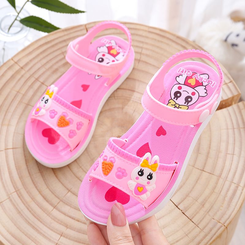 Summer new girl's sandals fashion soft bottom antiskid girl princess shoes cute little rabbit sandals