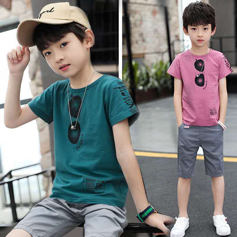 [pure cotton] boys' short sleeve suit of children's clothing